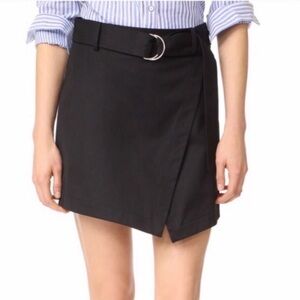 Frame denim high rise trench skort in Black